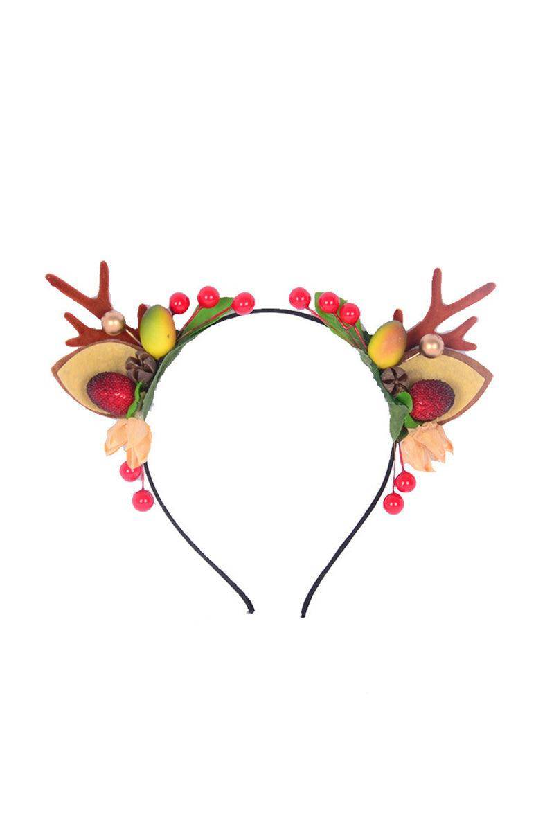 Christmas cat ears Berry headband Holiday party face wash antler headband 849471800595 - COCOMELODY